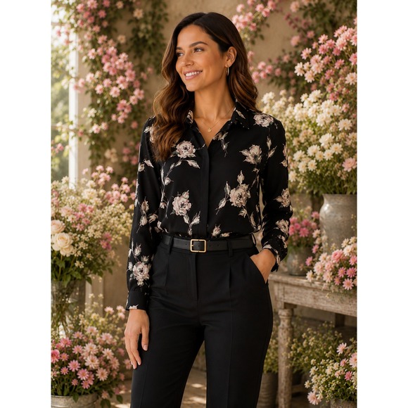 Lauren Ralph Lauren Tops - Lauren Ralph Lauren Shirt Women Floral Button Down Long Sleeve Blouse Size S NWT
